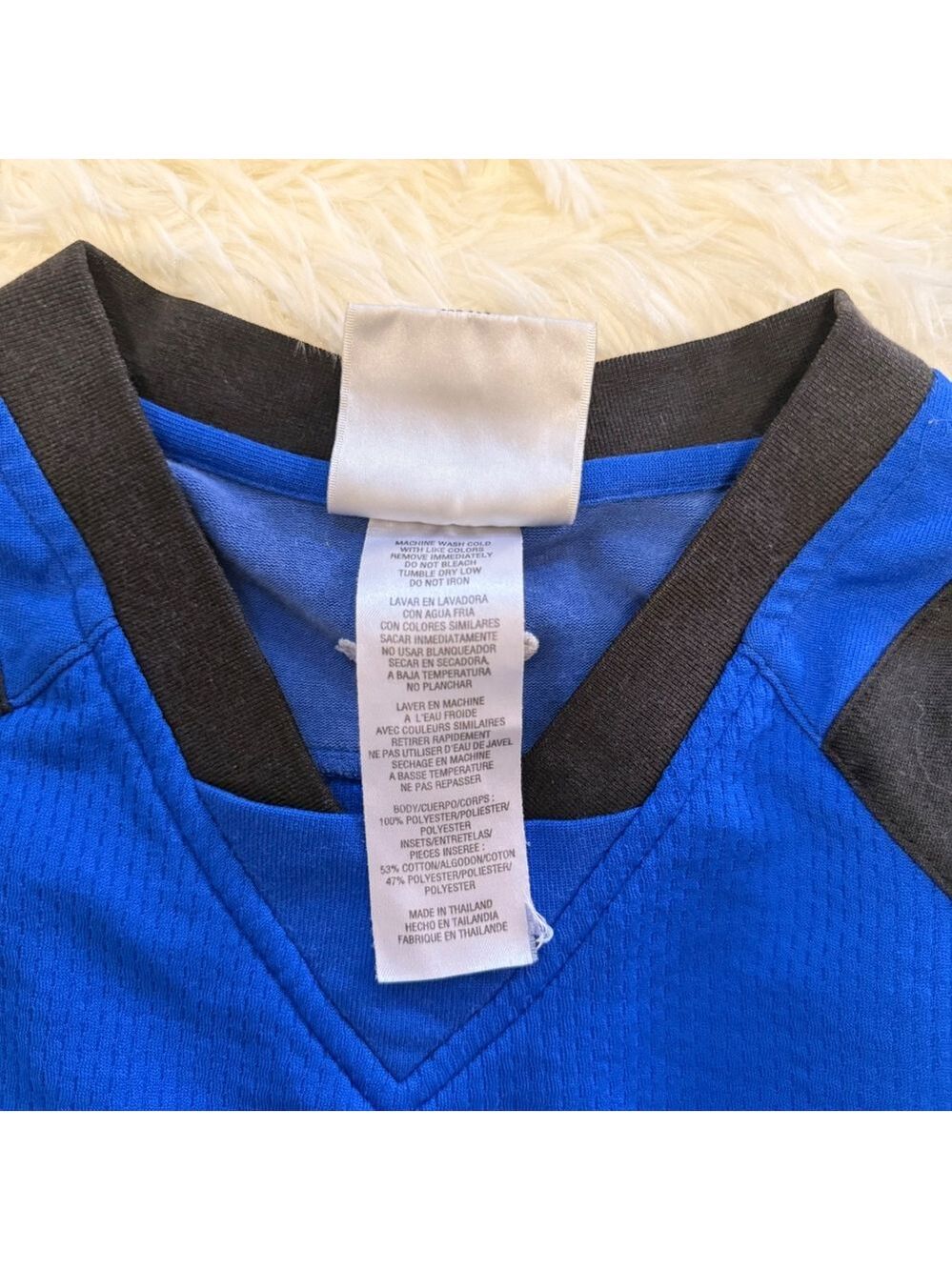 Vintage Adidas Raglan Jersey Blue Black 90s Blokecore Mens XL - Picture 3 of 5